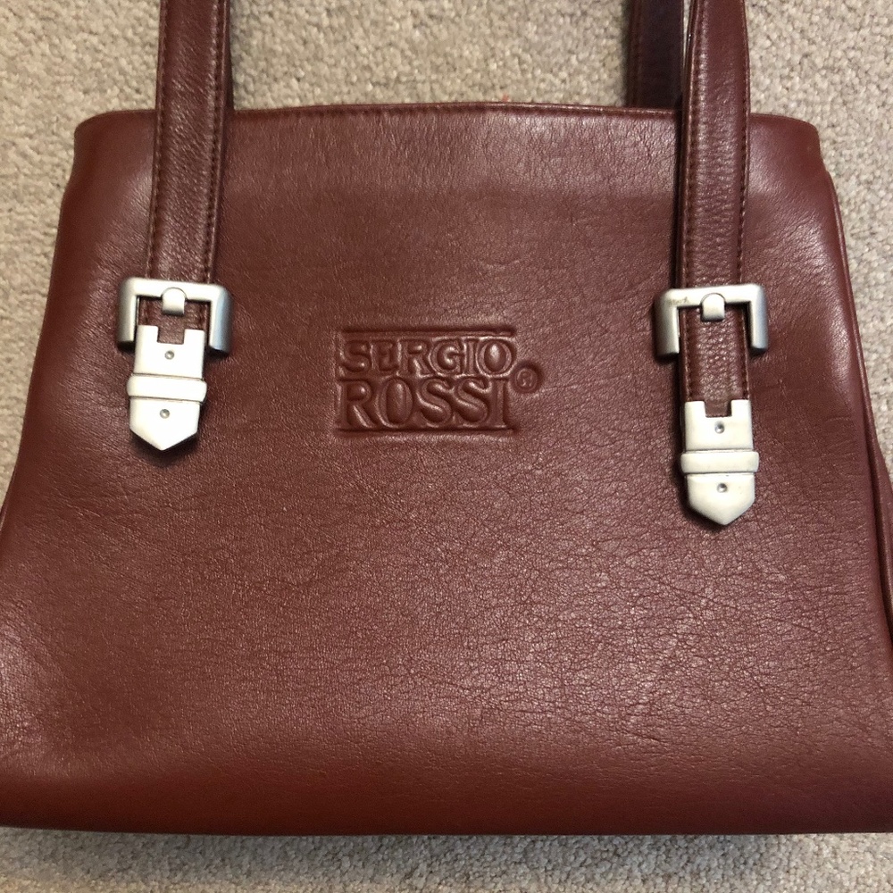 Sergio Rossi Brown Leather Shoulder Bag